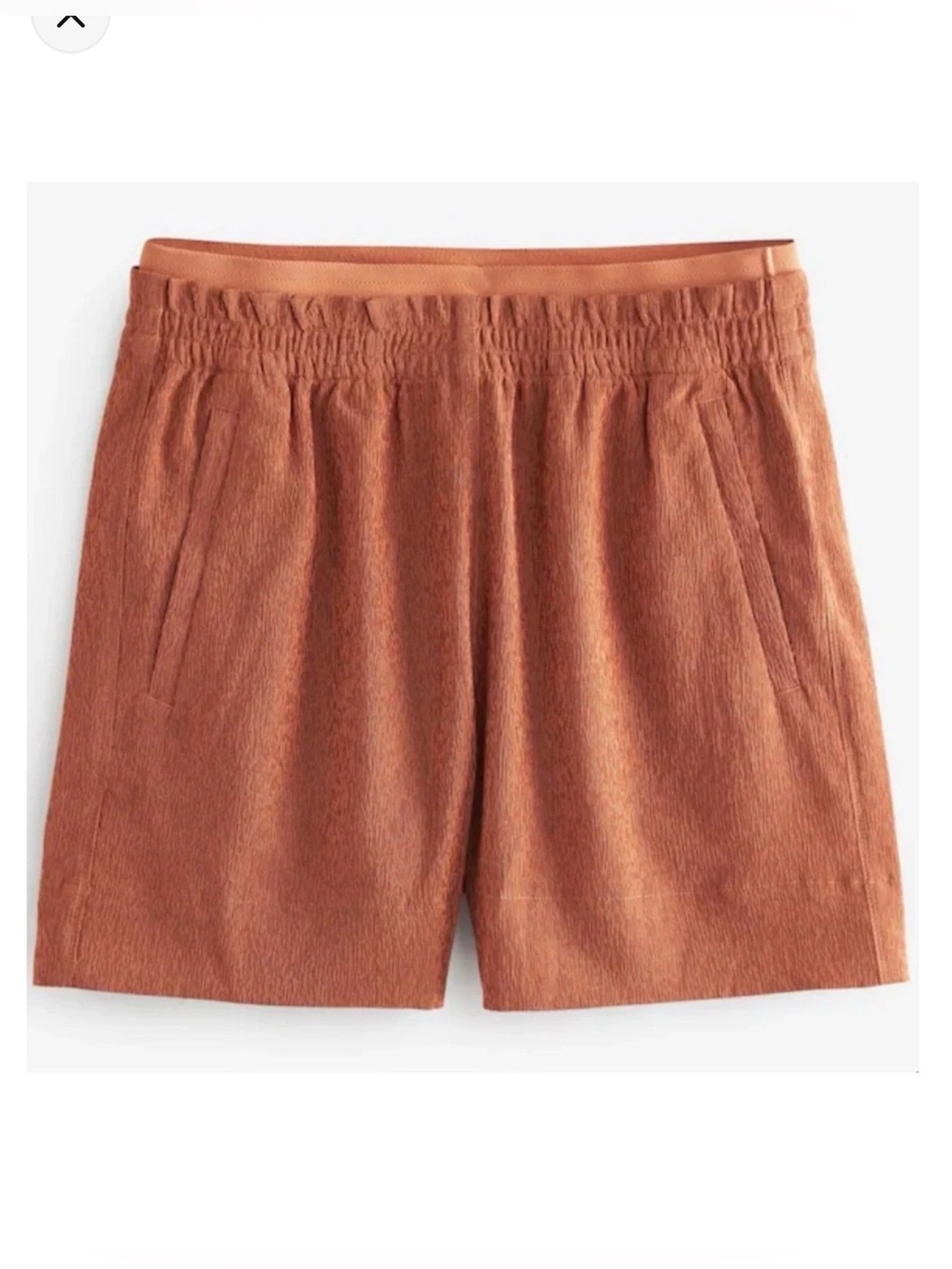 NWT Women's AthletaElastic-Waist Textured Shorts - Rust